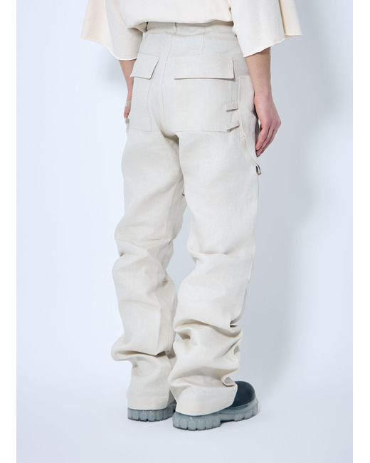 Rick Owens White Stefan Cargo Pants for men