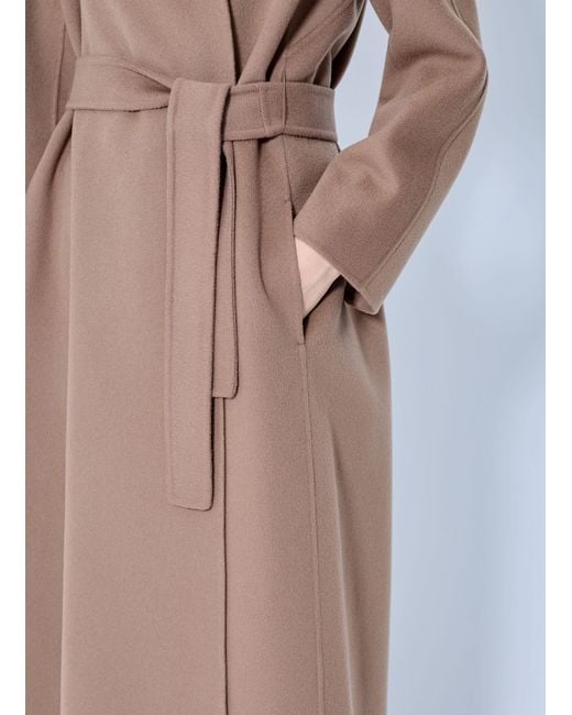 Max Mara Blue Belted Wool Blend Coat