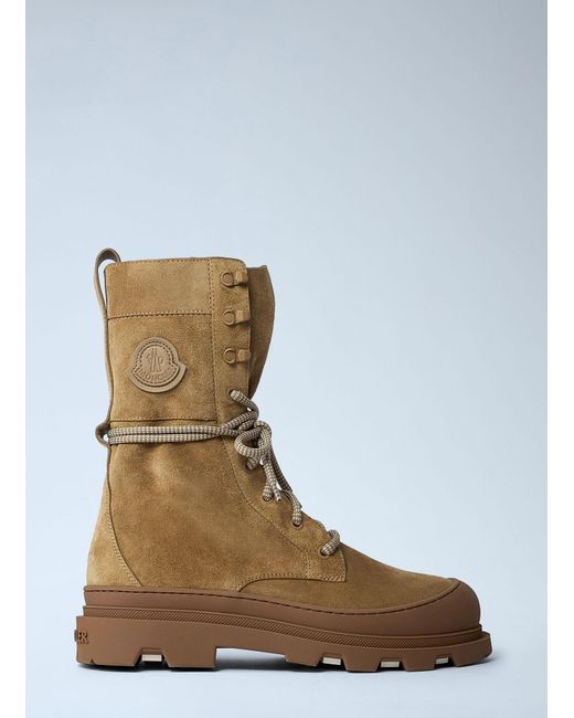Moncler Brown Vera Logo Patch Boots