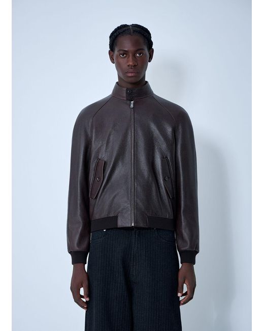 Prada Blue Leather Jacket for men