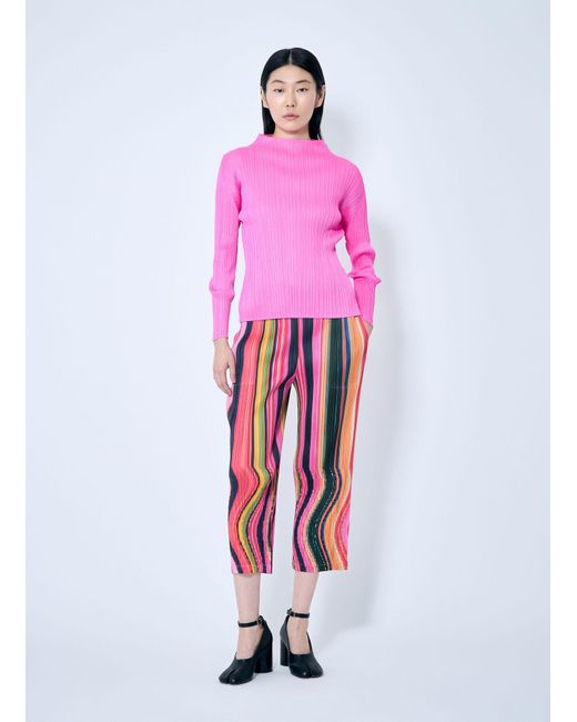 Pleats Please Issey Miyake White Warp Pleated Pants