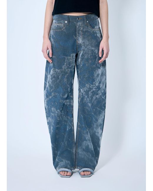 Alexander Wang Blue Low Rise Clouding Flocking Jeans