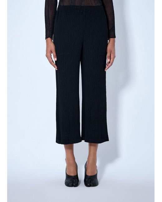 Issey Miyake Blue Hatching Pleats Pants