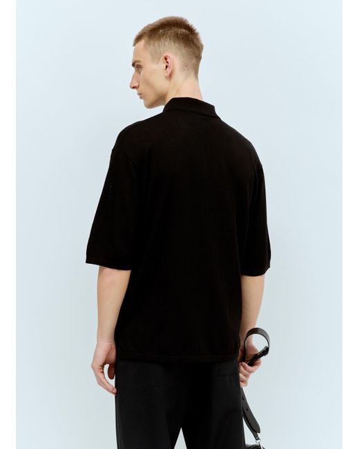 Lemaire Black Knit Short-sleeve Shirt for men