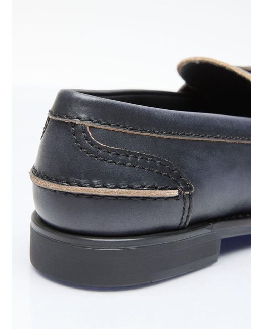 Miu Miu Gray Leather Penny Loafers