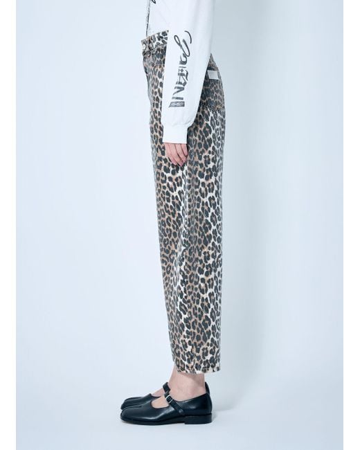 Ganni Blue Leopard Stary Jeans