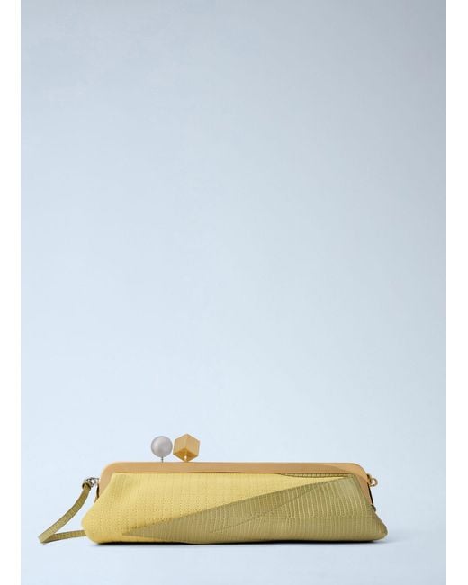 Jacquemus Green The Salon Maïs Leather Clutch Bag