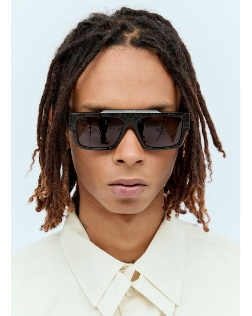 Gucci Brown Square Frame Sunglasses for men