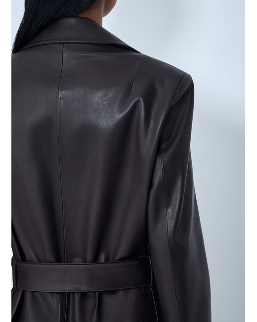 The Row Blue Raisa Leather Coat