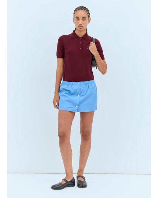 Miu Miu Blue Poplin Mini Skirt