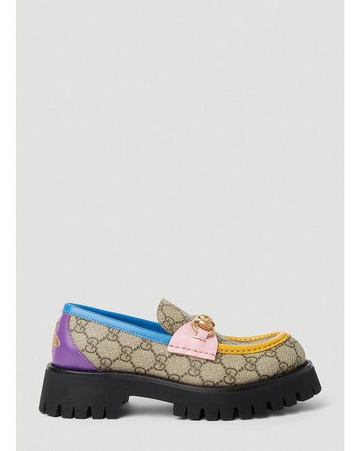 Gucci Natural GG Colour Block Loafers for men