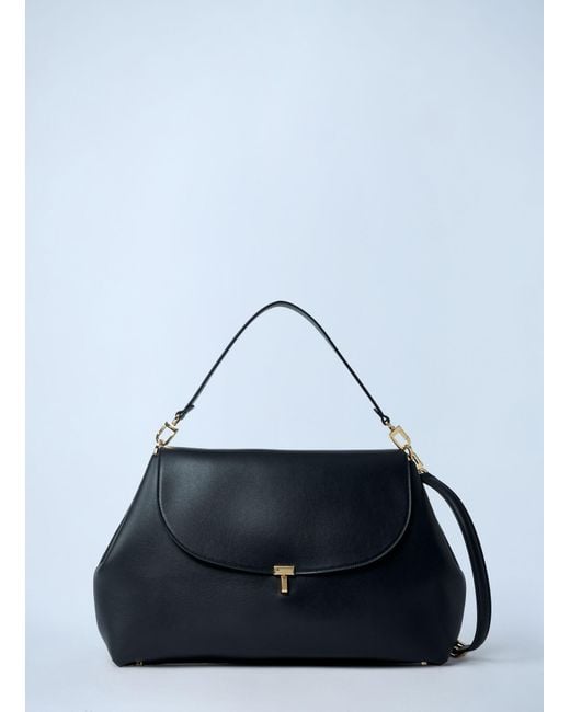 Totême Blue T-Lock Leather Crossbody Bag