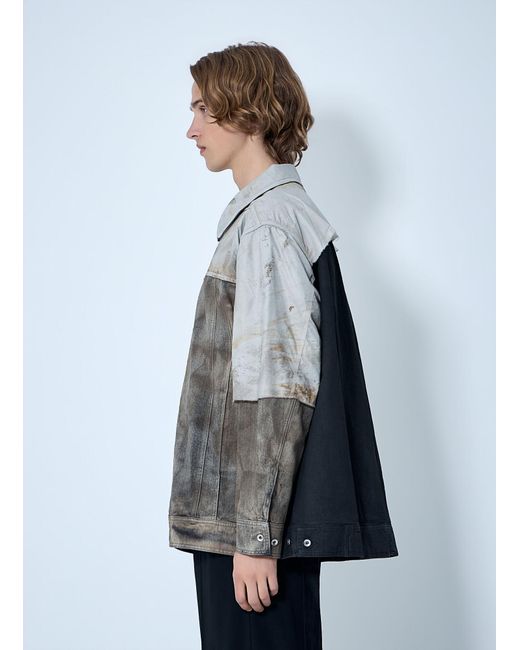 Rick Owens Gray Drkshdw Denim Patchwork Jacket for men