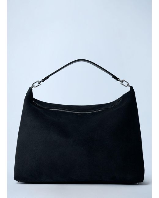 Totême  Blue Suede Scoop Tote Bag