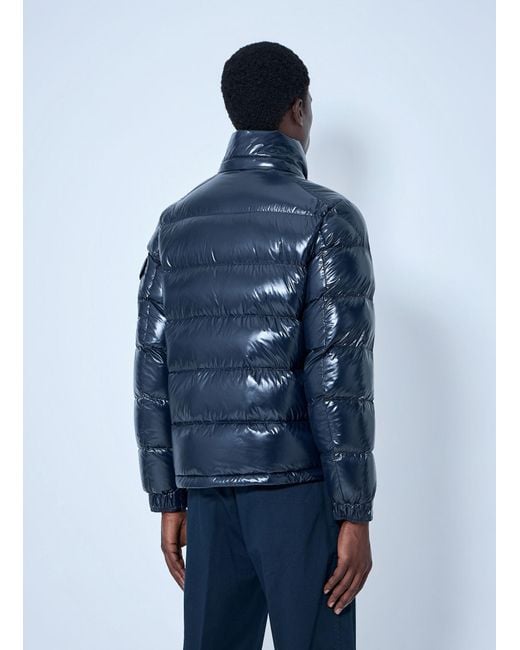 Moncler Blue Maya Hooded Short Down Jacket for men