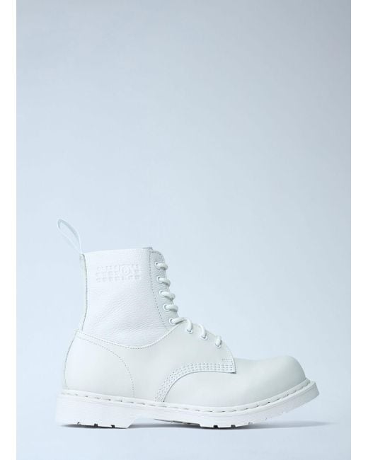 Mm6 Maison Margiela X Dr.martens Blue 1460 Leather Boots