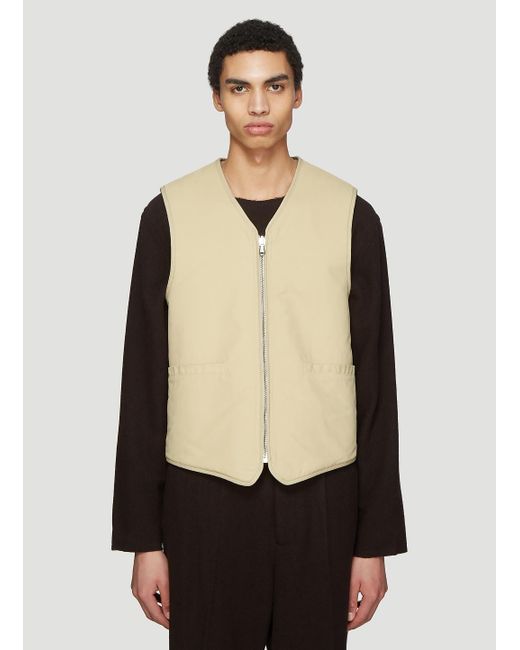 Our Legacy Natural Zip Tail Vest In Beige for men