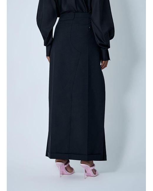 Alexander Wang Blue Tailored Wool-Mohair Maxi Skirt