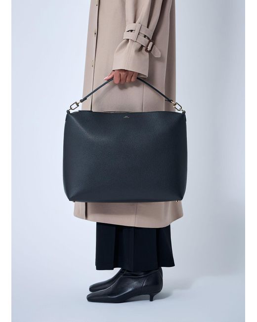 Totême Blue Medium Bevel Grained Leather Shoulder Bag