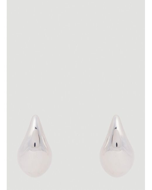 Bottega Veneta White Sterling Silver Teardrop Stud Earrings