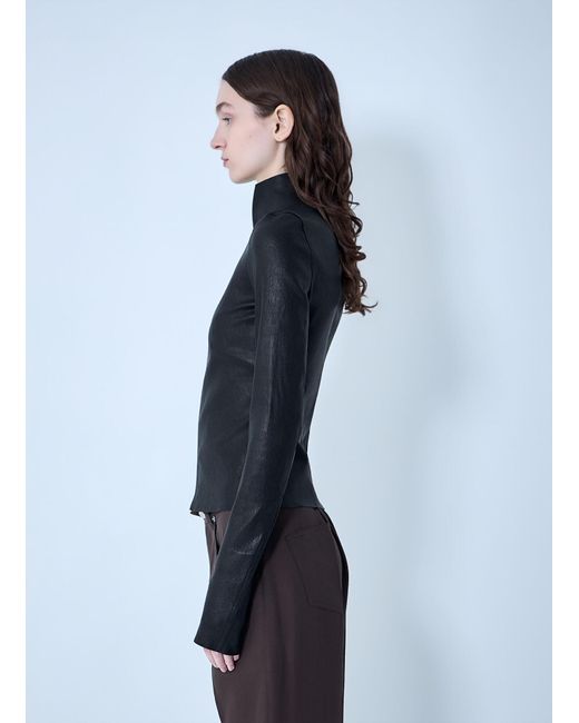 Rick Owens Blue Gary Leather Jacket