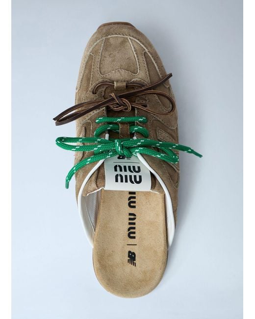 Miu Miu Green X New Balance 530 Mule Sneakers