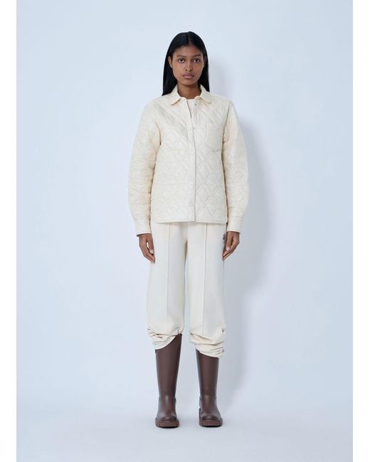 Moncler White Logo Motif Quilted Jacket