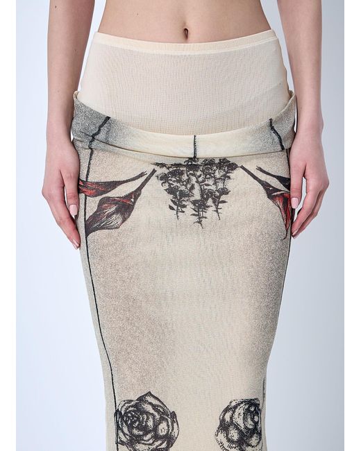 Jean Paul Gaultier White Double Layer Mesh Skirt
