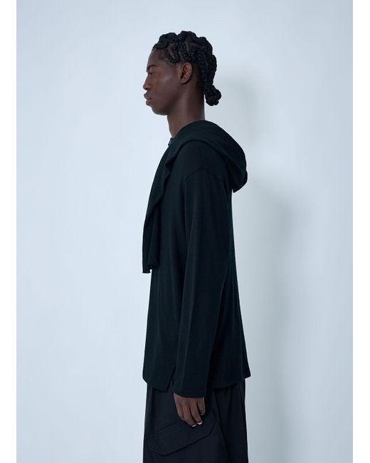 Yohji Yamamoto Blue Hooded Sweater for men