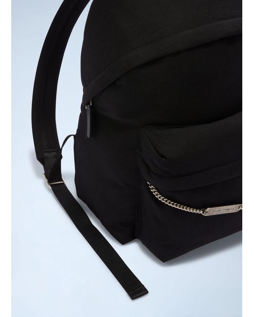 Palm Angels Black Logo Plate Backpack for men
