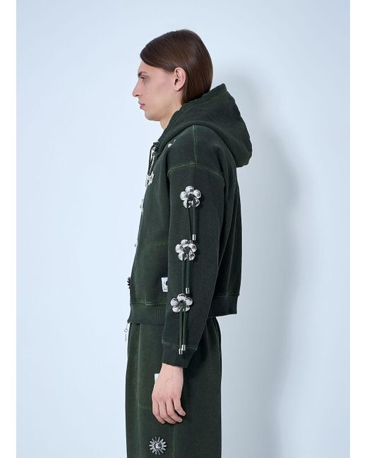 Chopova Lowena Dallas Hooded Sweatshirt in Green | Lyst
