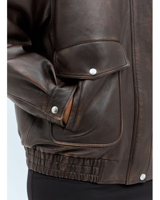Miu Miu Gray Padded Leather Jacket