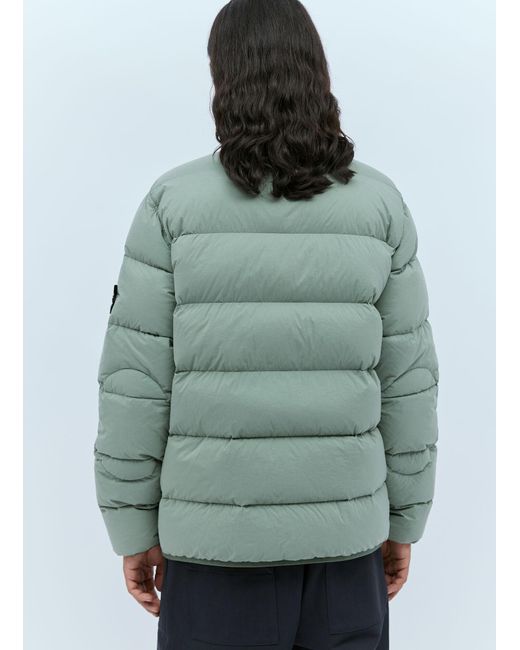 Stone Island Green Compass Patch Real Down Jacket for men
