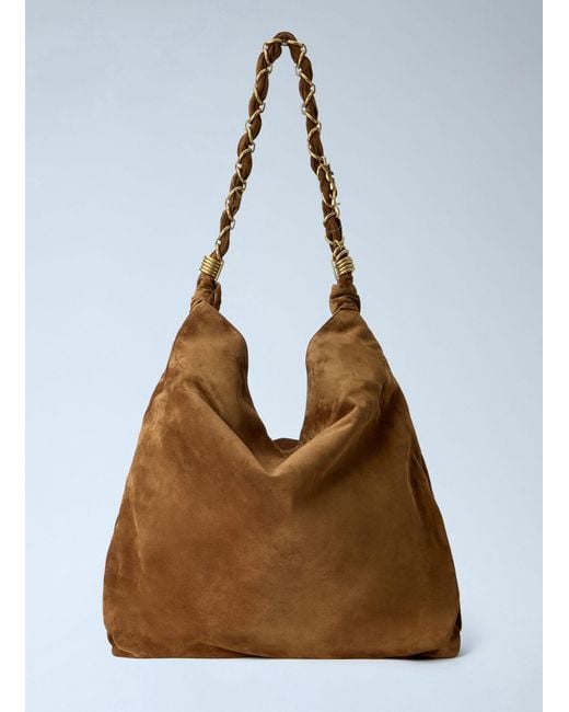 Saint Laurent Brown Amalia Suede Shoulder Bag