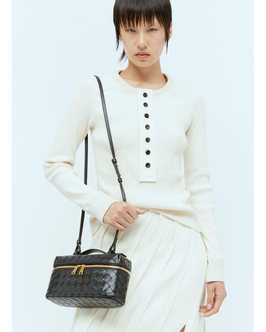 Bottega Veneta Gray Intrecciato Shoulder Bag