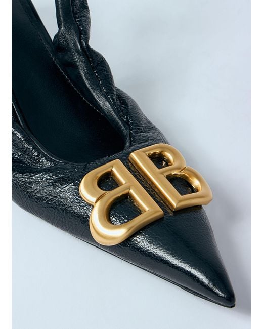 Balenciaga Blue Monaco Slingback Heels