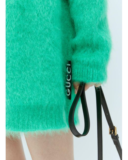 Gucci Green Brushed Mohair Jumper Dress