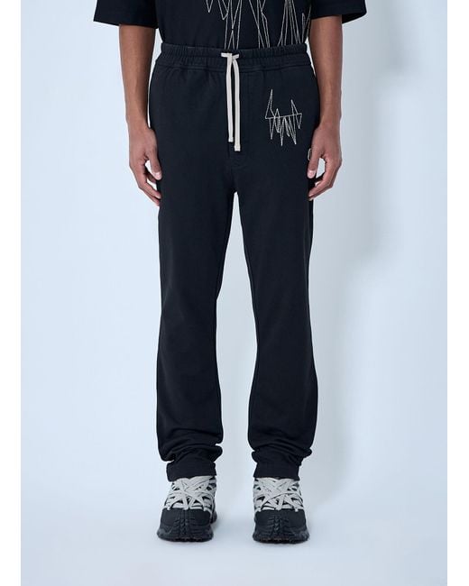 Moncler Blue Rick Owens Elasticated Waist Drawstring Pants for men