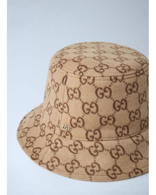 Gucci Blue Logo Motif Bucket Hat