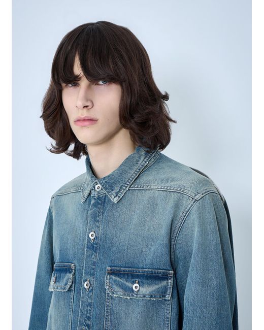 Rick Owens Blue Drkshdw Denim Overshirt Jacket for men