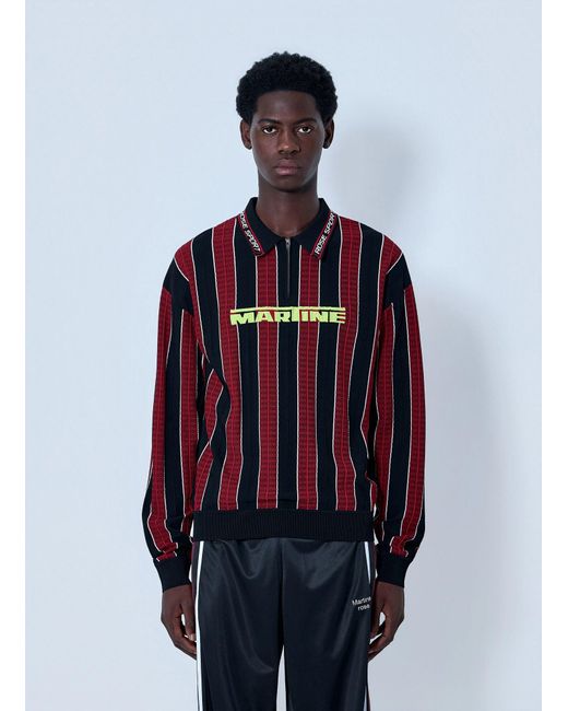Martine Rose Red Striped Polo Sweatshirt for men