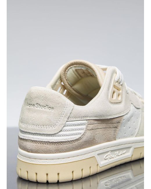 Acne White Leather Low Top Sneakers for men