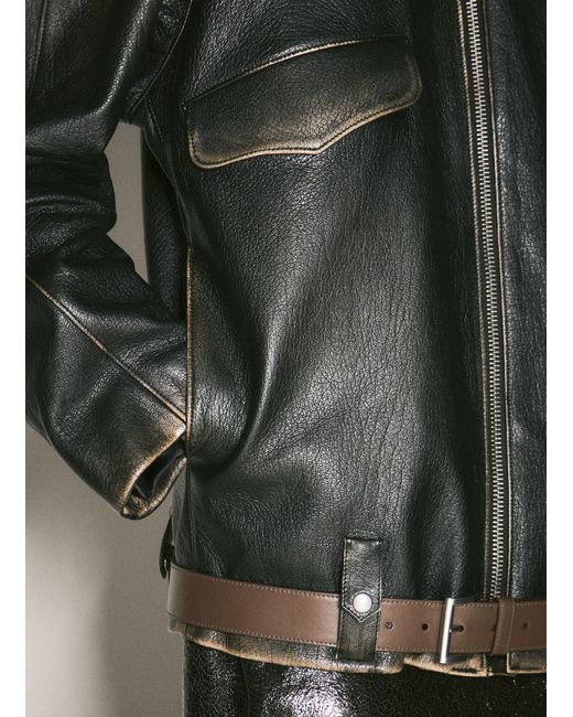 Prada Multicolor Leather Blouson Zip Jacket