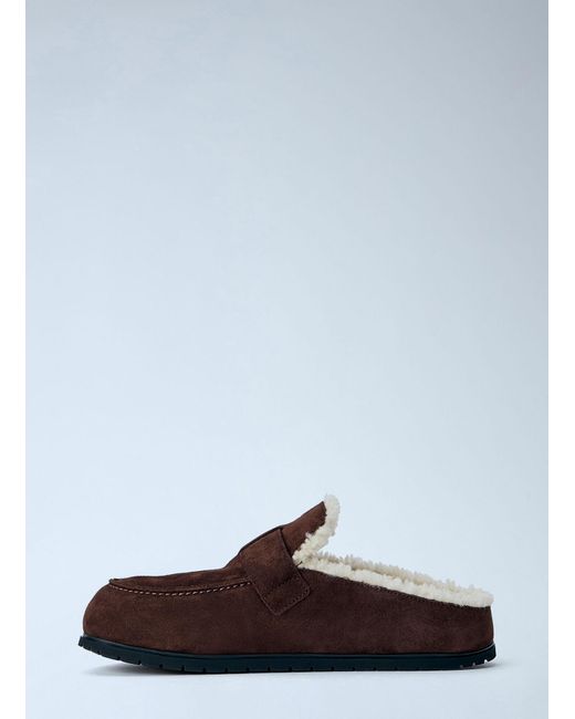 Prada White Suede Mules