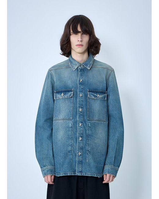 Rick Owens Blue Drkshdw Denim Overshirt Jacket for men