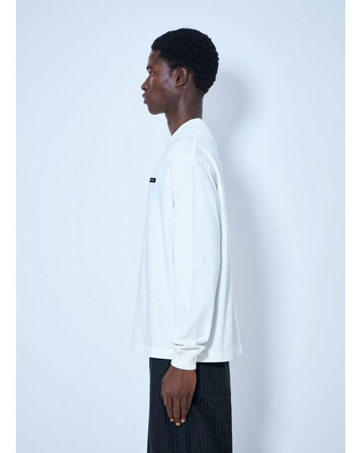 Prada White Long Sleeve Logo Sweatshirt for men