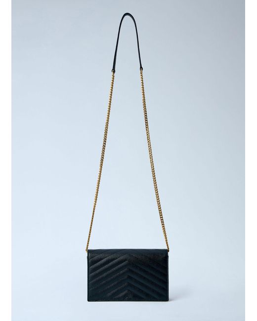 Saint Laurent Blue Cassandre Chain Wallet