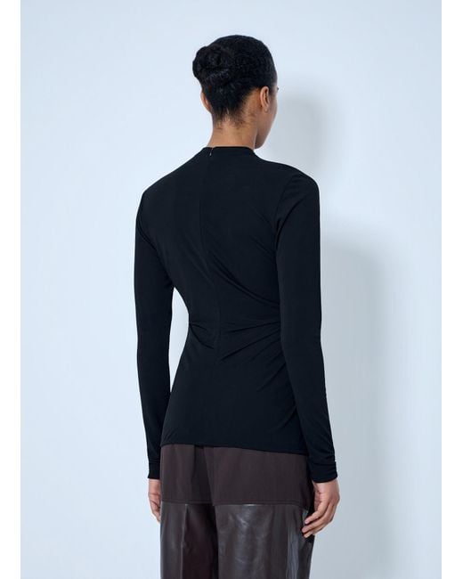 Bottega Veneta Blue Twist Detail Long Sleeve Top