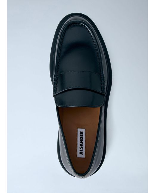 Jil Sander White Brushed Leather Loafers for men