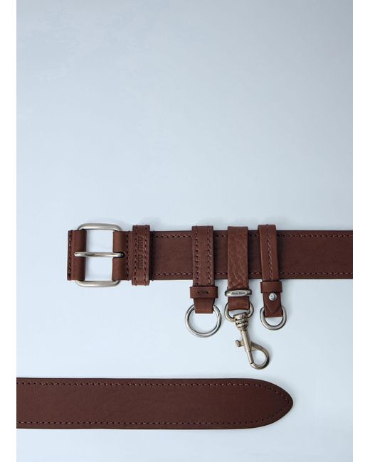 Miu Miu White Tobacco Leather Belt for men